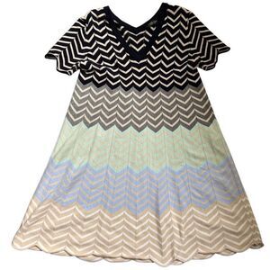 Twin-Set Simona Barbieri Zig-Zag A-line Dress M